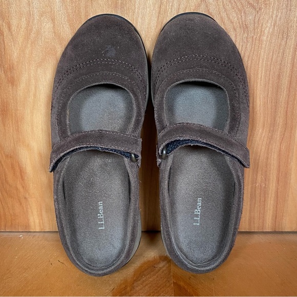 Womens 6.5 LL Bean Comfort Mocs Mary Jane Shoes Brown SEF1577 - Picture 5 of 8